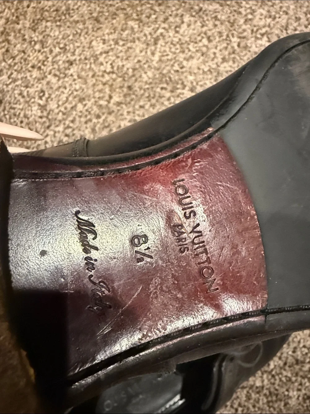 Louis Vuitton Black Checkered Leather Derby Shoes